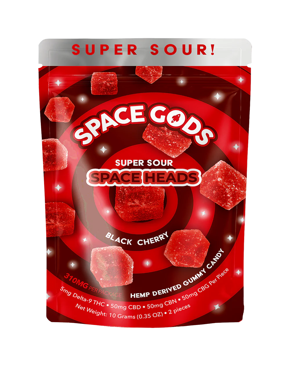 SPACE GODS SPACE HEADS 310MG MICRODOSE SOUR GUMMIES - Image 2