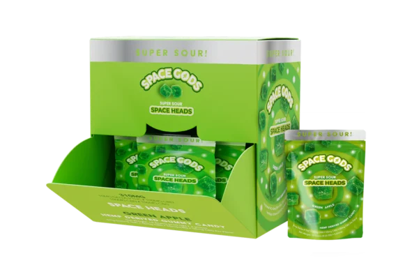 SPACE GODS SPACE HEADS 310MG MICRODOSE SOUR GUMMIES GREEN APPLE 30